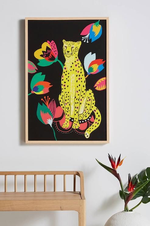 Cheetah Wild Life Colored Floral Wall Art Regarding Most Recently Released Cheetah Wall Art (View 14 of 20)