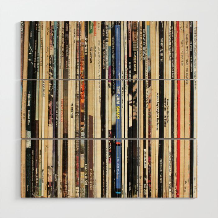 Classic Rock Vinyl Records Wood Wall Artnmtdot | Society6 In Newest Classic Rock Wall Art (View 1 of 20)