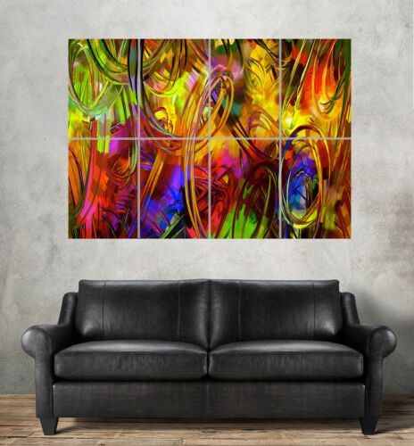 Color Abstract Design Wall Art Poster Grand Format A0 Large Print | Ebay Inside 2017 Abstract Pattern Wall Art (View 17 of 20)