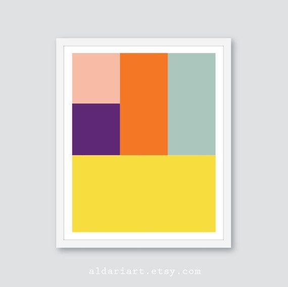 Colorblock Art Prints Geometric Prints Color Block Wall – Etsy Australia In Most Recently Released Color Block Wall Art (View 6 of 20)