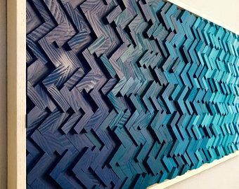 Colorful Herringbone Wall Art Made From Recycled – Etsy | Herringbone Wall  Art, Large Wood Wall Art, Wood Wall Art Within Most Recent Blue Wood Wall Art (View 20 of 20)
