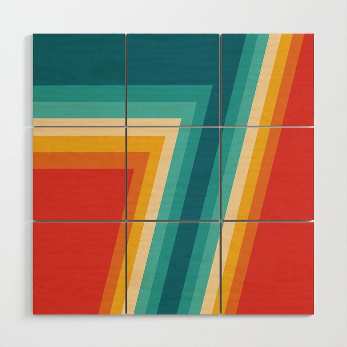 Colorful Retro Stripes – 70s, 80s Abstract Design Wood Wall Artpelaxy |  Society6 Throughout Most Up To Date Retro Wall Art (View 20 of 20)