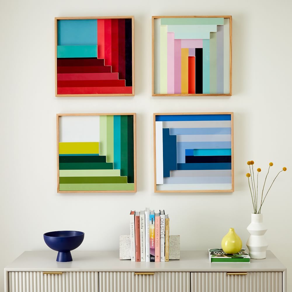 Colourblock Lacquer Square Dimensional Wall Artmargo Selby With 2017 Color Block Wall Art (View 7 of 20)