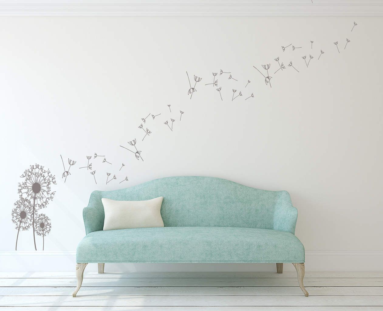 Dandelion Wall Art Decal | Dandelion Wall Decal Sticker For Best And Newest Flying Dandelion Wall Art (View 14 of 20)