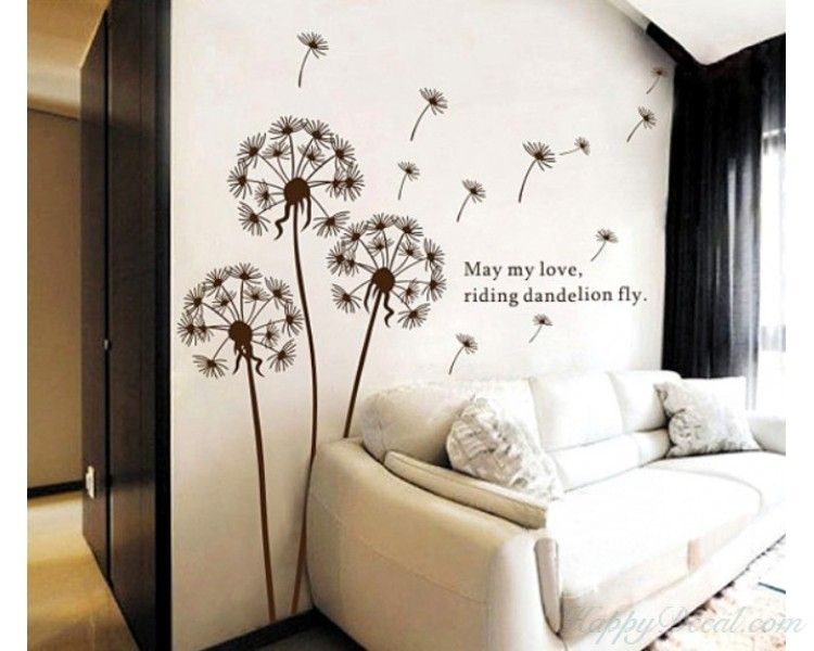 Dandelion Wall Decal With Quotes Vinyl Decals Modern Wall Art Stickers Intended For Most Current Flying Dandelion Wall Art (View 11 of 20)