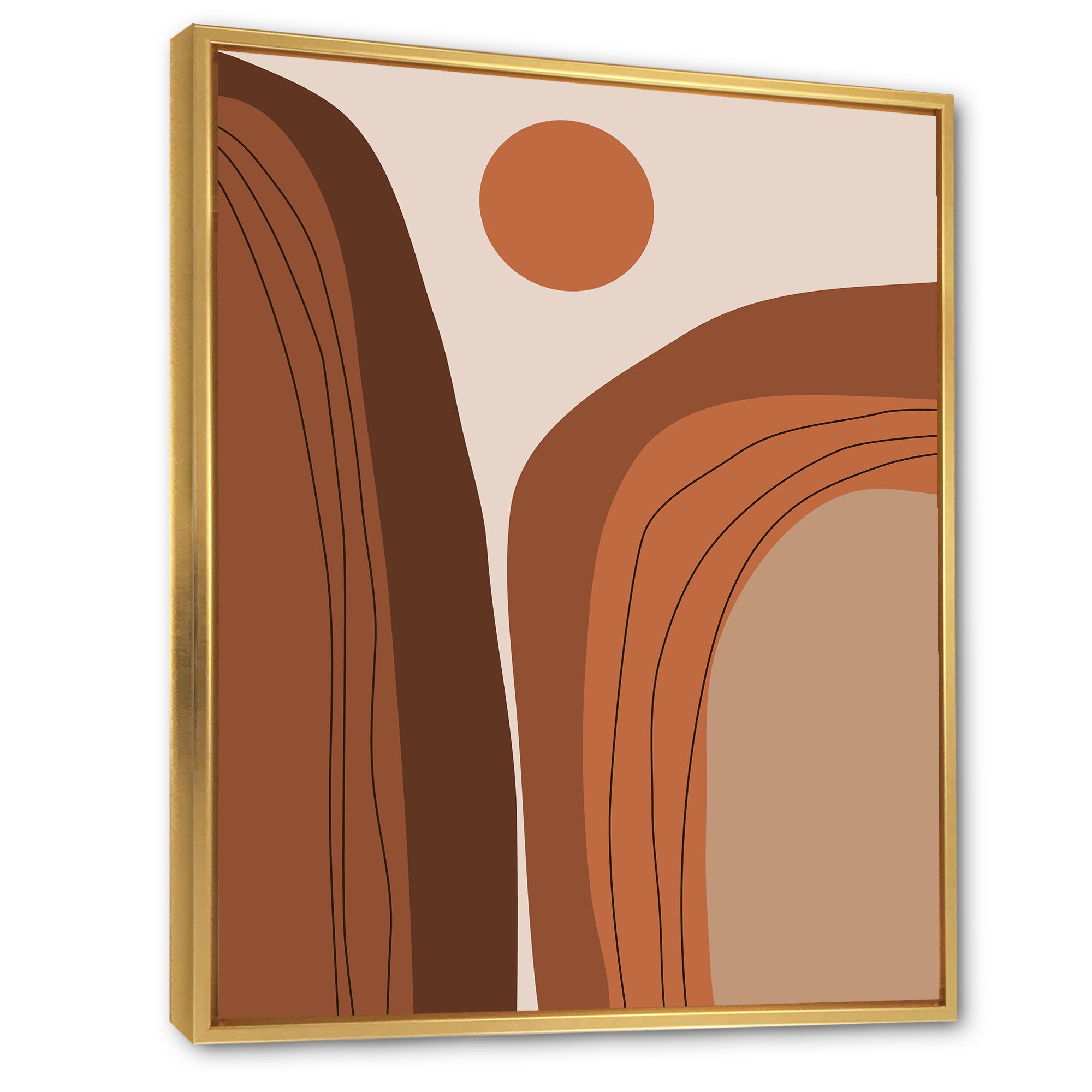 Designart 'abstract Terracotta Mountain Landscape Sunset ' Modern Framed  Canvas Wall Art Print – Walmart With Regard To 2017 Abstract Terracotta Landscape Wall Art (View 19 of 20)
