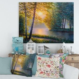 Designart 'morning Summer With Beautiful River Spring Forest' Lake  House Canvas Wall Art Print – Overstock – 33317847 With Regard To Recent Spring Summer Wall Art (View 14 of 20)