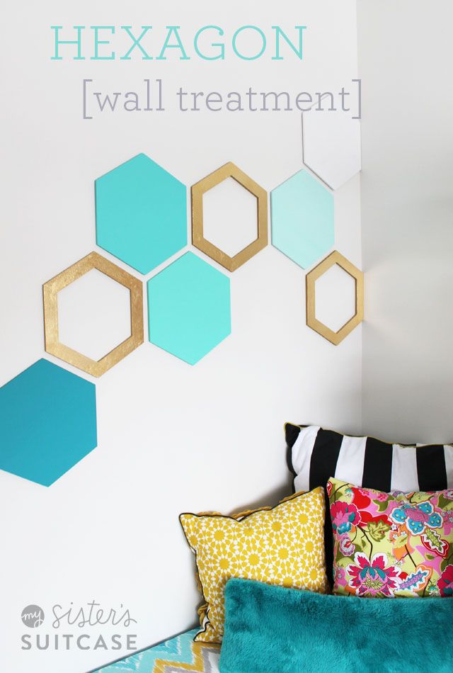 Easy Hexagon Wall Treatment – My Sister's Suitcase – Packed With Creativity Throughout Most Current Teal Hexagons Wall Art (View 4 of 20)