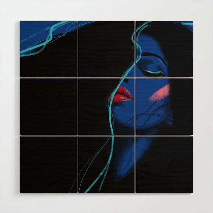 Electric 80s Blue Wood Wall Artcheyan Lefebvre | Society6 With Regard To Most Popular Blue Wood Wall Art (View 6 of 20)