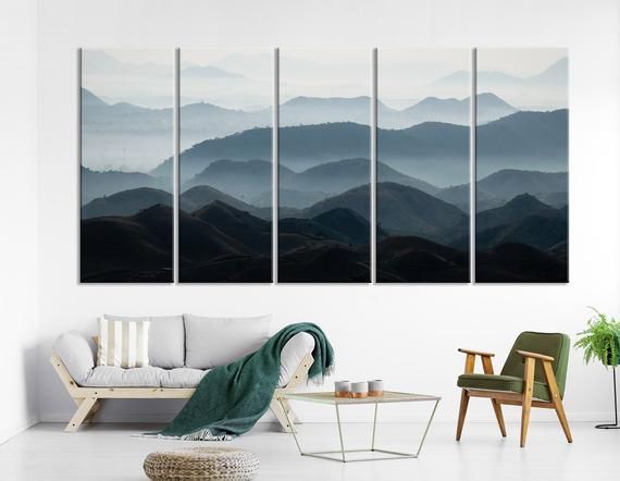 Endless Mountains Wall Art | Calm Wall Decor | Foggy Canvas Print | Foggy Mountains  Art | Foggy Landscape Canvas | L… | Spa Art, Landscape Canvas, Mountain  Wall Art For Most Recently Released Mountains In The Fog Wall Art (View 5 of 20)