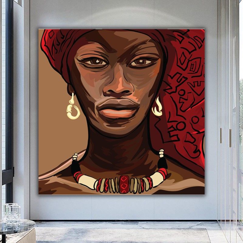 Ethnic Wall Art, African Style, African Girls Canvas, Graffiti Wall Art,  African Art,woman Wall Decor,home Decor Regarding Most Current Graffiti Style Wall Art (View 18 of 20)
