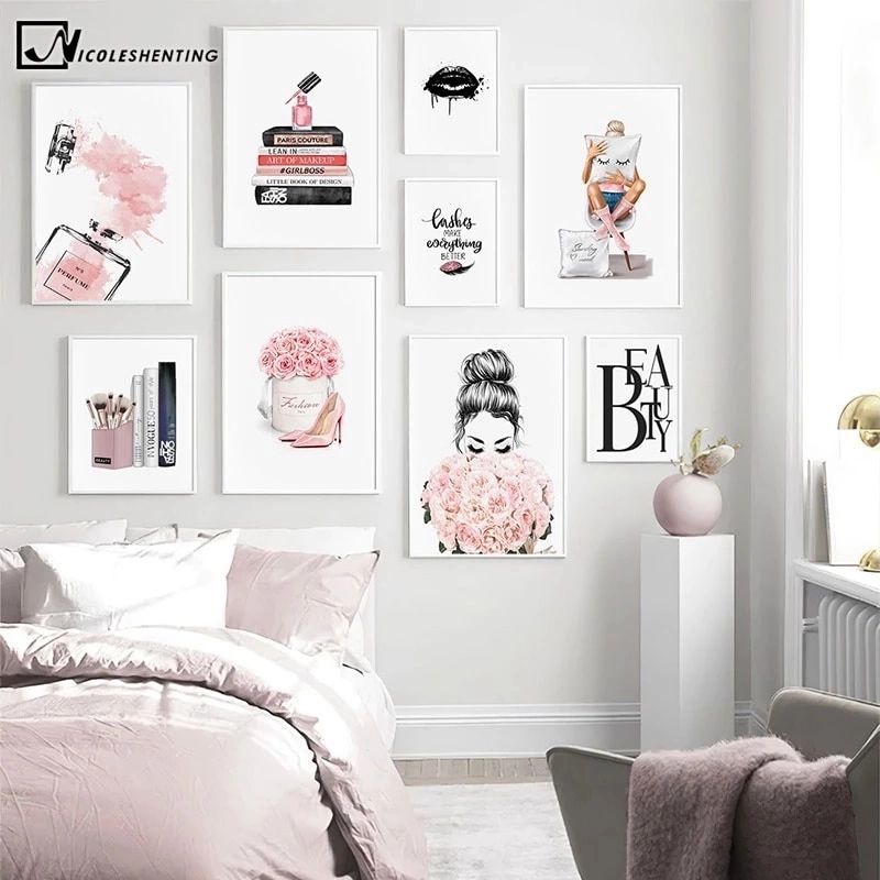 Fashion Wall Art Canvas Painting Lashes Black Lips Poster Print Simplicity  Perfume Books Picture Modern Salon Beauty Decoration – Painting &  Calligraphy – Aliexpress With Most Popular Poster Print Wall Art (View 16 of 20)