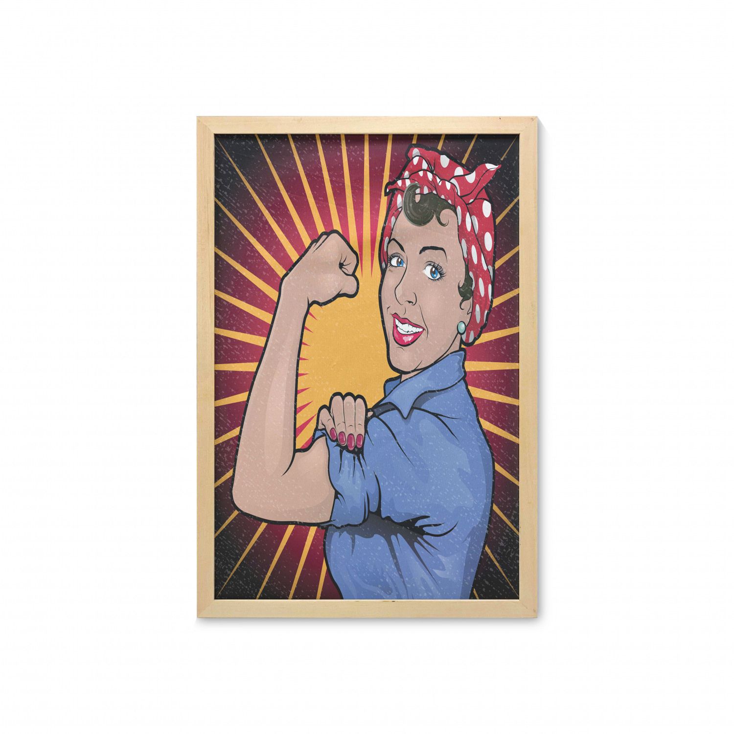 Feminist Wall Art With Frame, Illustration Of Retro Strong Powerful Woman  Showing Arm Muscle Vintage Theme Print, Printed Fabric Poster For Bathroom  Living Room, 23" X 35", Multicolor,ambesonne – Walmart Intended For Newest Feminist Wall Art (View 20 of 20)