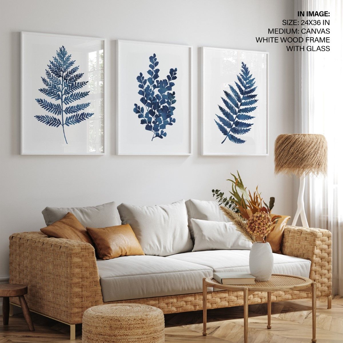 Fern Ink Blue Leaves Framed Wall Art (set Of 3), Nature Art, Minimalist,  Botanical – Choose Size And Frame Color – Wall Art Decor, Framed Painting,  Home Decor – Bestofbharat In Recent Ink Art Wall Art (View 14 of 20)