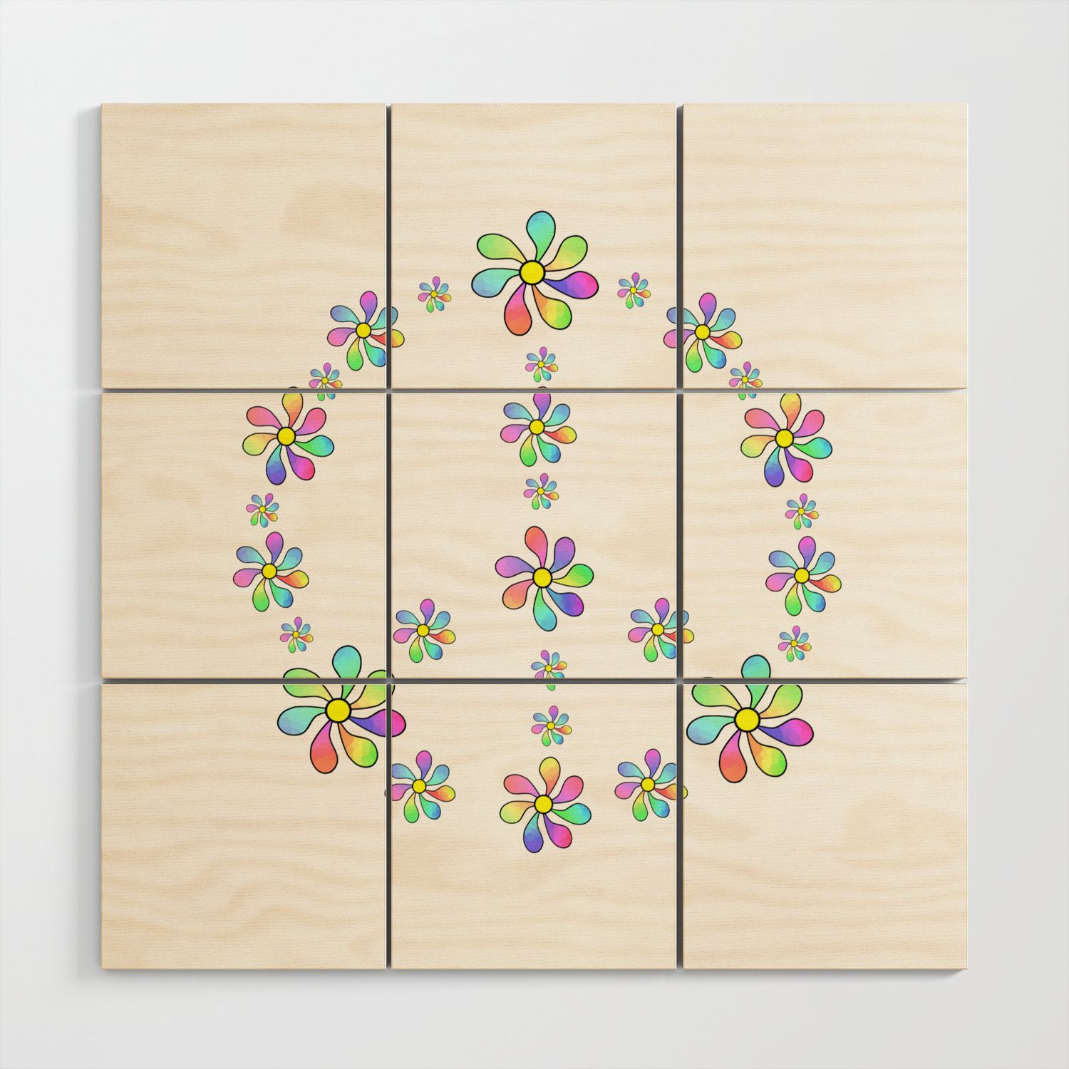 Floral Peace Wood Wall Artsartoris Art | Society6 Intended For Most Recently Released Peace Wood Wall Art (View 8 of 20)