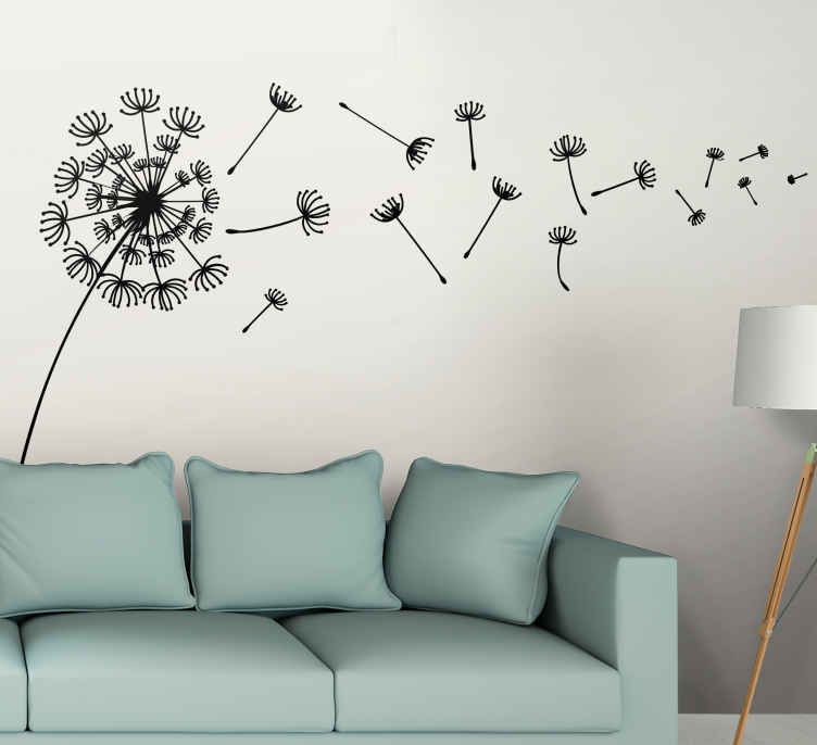 Flying Dandelions Flower Wall Decor – Tenstickers Pertaining To Latest Flying Dandelion Wall Art (View 4 of 20)