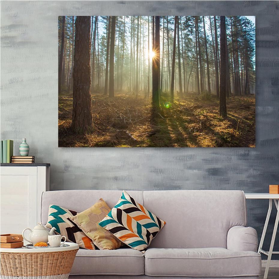 Forest Canvas Painting With Poster Print Wall Art Picture Home Decoration  Without Frame Acquista In Modo Economico — Spedizione Gratuita, Recensioni  Reali Con Foto — Joom Intended For Latest Forest Wall Art (View 11 of 20)