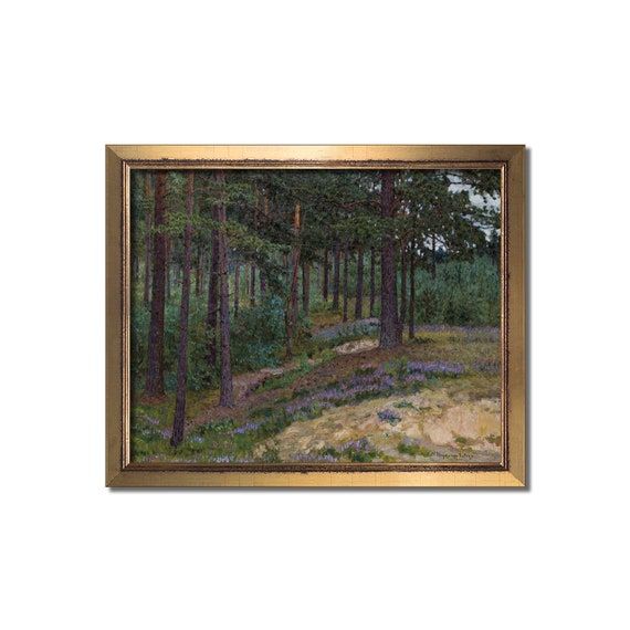 Forest Wall Art Moody Forest Print Vintage Landscape Moody – Etsy Italia Intended For Best And Newest Forest Wall Art (View 6 of 20)