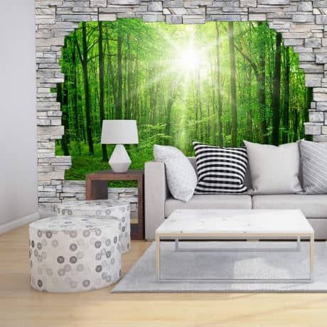 Fotomurale Effetto 3d – Sunny Forest | Wall Art (View 14 of 20)