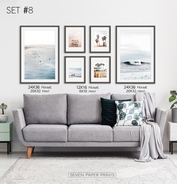 Framed Wall Art Set Of 6 California Coastal Beach Prints (View 16 of 20)
