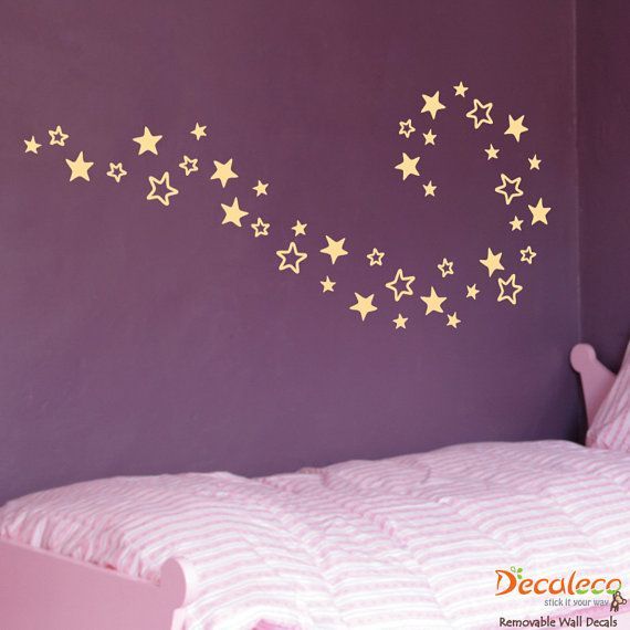 Free Shipping Set Of 40 Stars Wall Decal Galaxy Stardecaleco, $ (View 18 of 20)