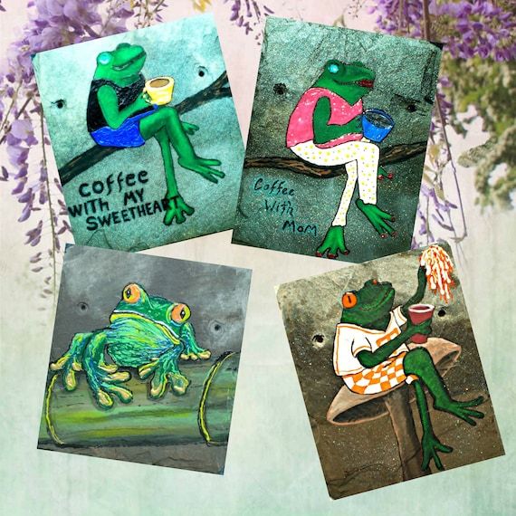 Frog Wall Art Frog Paintings Cute Frog Wall Decor Cute – Etsy Finland Intended For Recent Frog Wall Art (View 5 of 20)