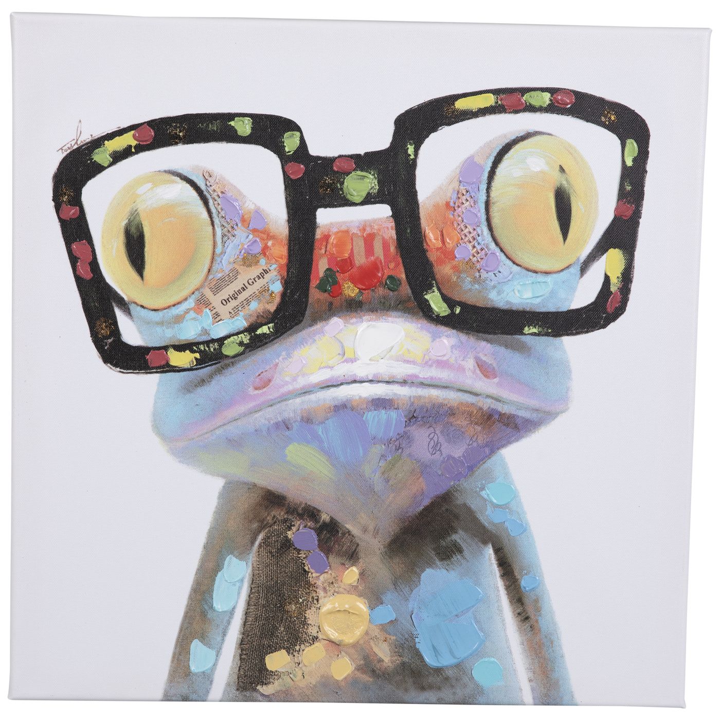 Frog With Glasses Canvas Wall Decor | Hobby Lobby | 1964279 With Regard To Most Popular Frog Wall Art (View 11 of 20)