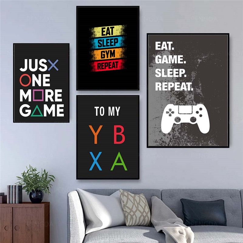 Fun Video Games Wall Art Paintings Printed On Canvas For Game Zone –  Canvaspaintart Regarding Most Popular Games Wall Art (View 10 of 20)