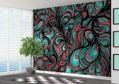 Funky Abstract Motif Papier Peint Mural Wall Art (12811983) Abstract | Ebay Pertaining To Most Up To Date Abstract Pattern Wall Art (View 1 of 20)