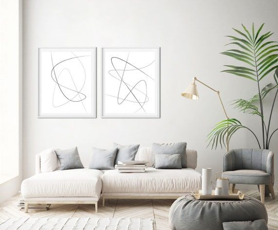 Gallery Wall Set Lines Poster Wall Art Set Of Two Line – Etsy Italia Inside Newest Lines Wall Art (View 8 of 20)