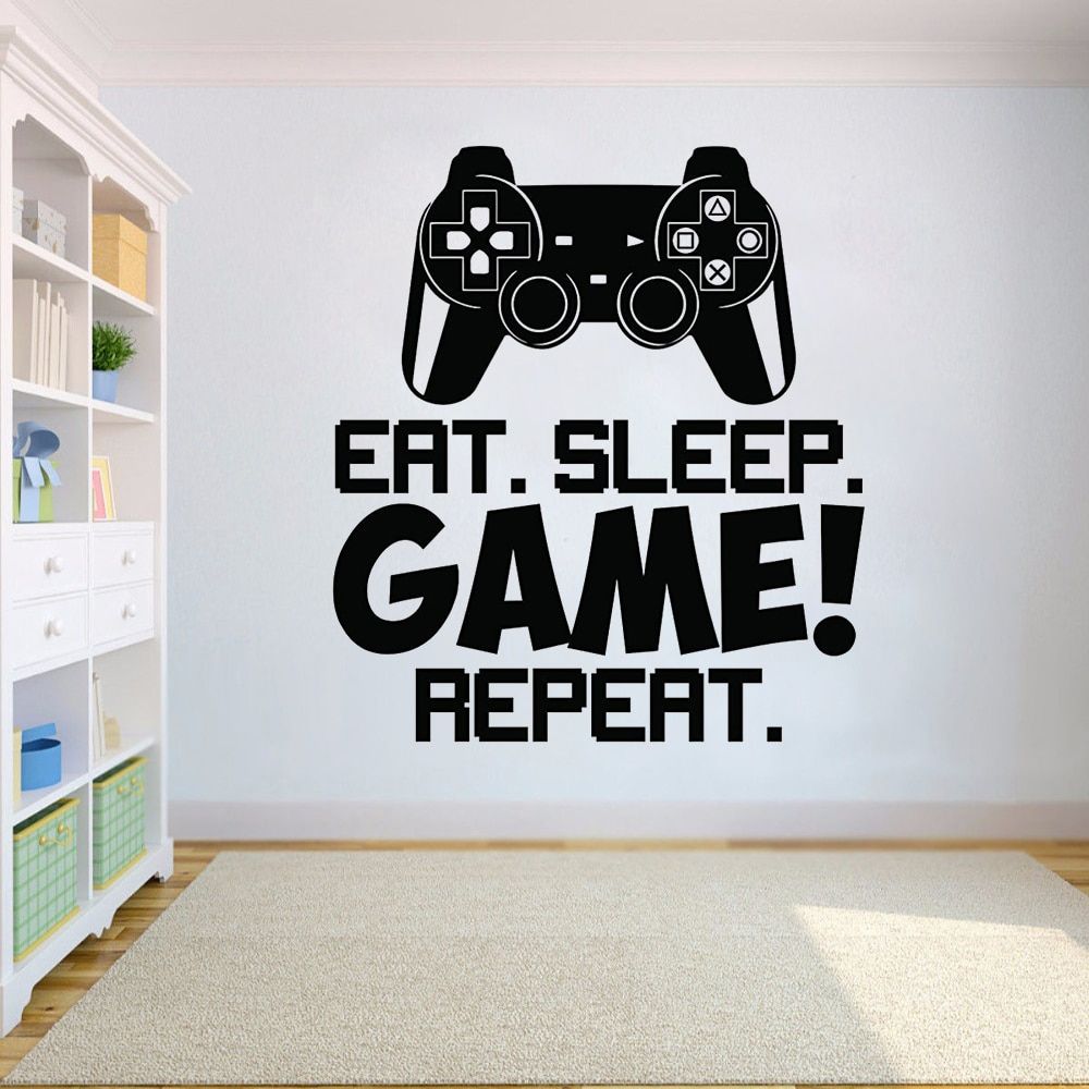 Game Controler Wall Sticker Lettering Games Wall Decal Wall Art Boys Room  Decor Gamer Vinyl Wall Poster Ay1379|wall Stickers| – Aliexpress With Most Up To Date Games Wall Art (View 16 of 20)