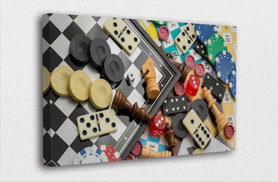 Game Room Wall Art Canvas Different Board Games Art Canvas – Etsy France Throughout Most Up To Date Games Wall Art (View 2 of 20)