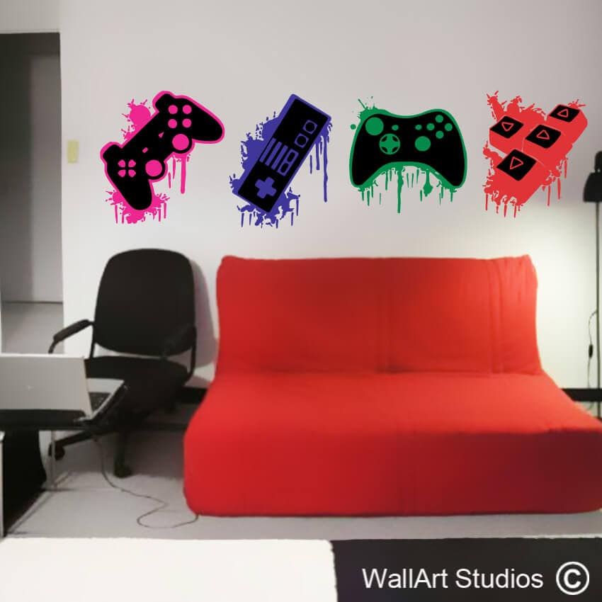 Gamer Wall Art Stickers | Gaming Wall Art Stickers | Wall Art Studio Inside Newest Games Wall Art (View 14 of 20)