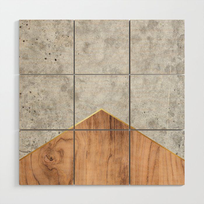 Geometric Concrete Arrow Design – Wood #345 Wood Wall Artnatural  Collective | Society6 Regarding Most Recently Released Concrete And Wood Wall Art (View 2 of 20)