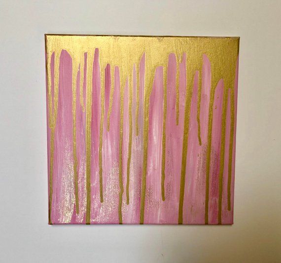Gold Drip With Glitter Pink Acrylic Painting Wall Art Decor – Etsy | Pink  Painting, Canvas Painting Projects, Drip Art Pertaining To Most Recent Glitter Pink Wall Art (Gallery 20 of 20)