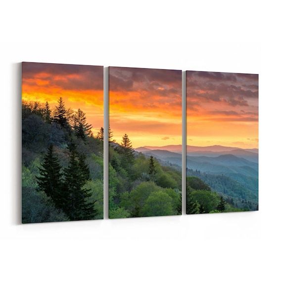Great Smoky Mountains Wall Art Canvas Great Smoky Mountains – Etsy France With Regard To 2018 Smoky Mountain Wall Art (View 1 of 20)