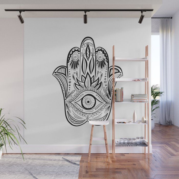 Hamsa Hand Drawn Wall Muraltanya Kart | Society6 Intended For Most Current Hand Drawn Wall Art (View 7 of 20)
