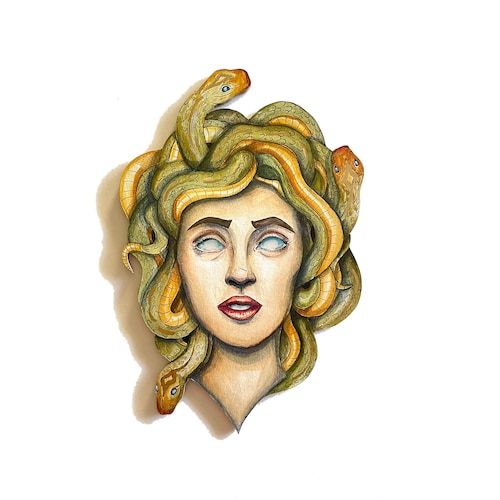 Hand Cut Wooden Medusa Print Wall Art Wall Hanging Boho – Etsy Uk Pertaining To Most Current Medusa Wood Wall Art (View 8 of 20)
