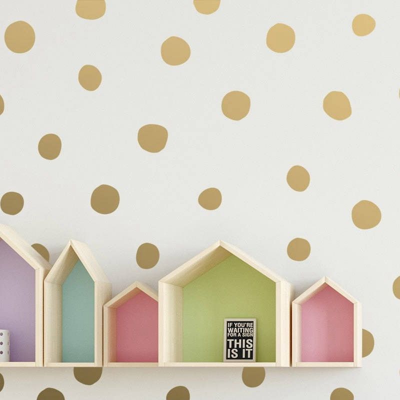Hand Drawn Irregular Polka Dot Wall Decals Baby Room Decor Confetti Vinyl  Wall Sticker Nursery Mural Wall Art Decal Decoration – Wall Stickers –  Aliexpress For Latest Dots Wall Art (View 16 of 20)