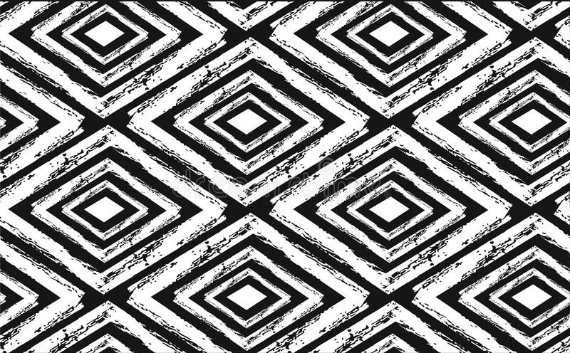 Hand Drawn Seamless Tribal Pattern In Black And Cream. Modern Textile, Wall  Art, Wrapping Paper, Wallpaper Design (View 7 of 20)