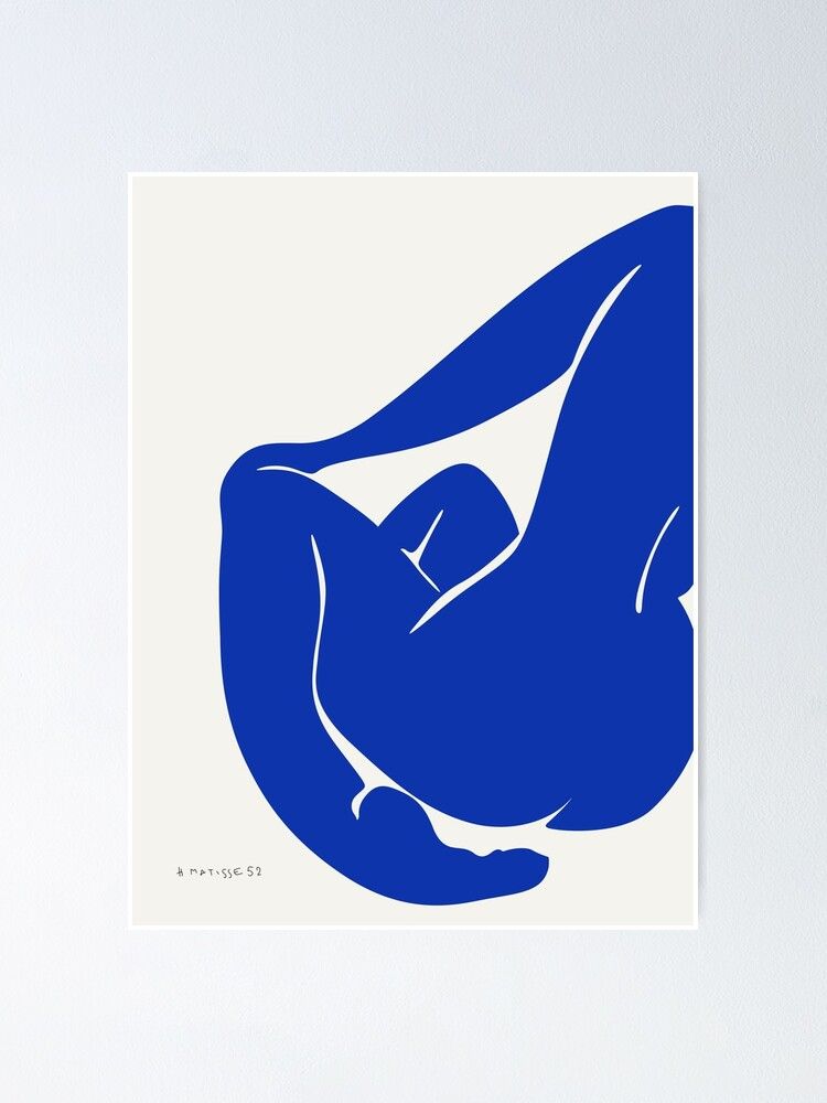 "henri Matisse Nu Bleu (blue Nude) Reworked Wall Art Prints, Matisse  Exhibition Posters, Art Prints, Men, Women, Gift" Poster For Sale Vanillaart | Redbubble Throughout Most Up To Date Blue Nude Wall Art (View 20 of 20)