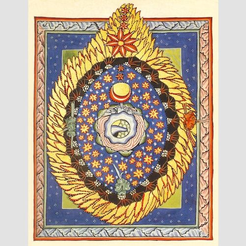 Hildegard Of Bingen Art Print The Universe Illuminated – Etsy Pertaining To Newest Cosmic Egg Wall Art (View 2 of 20)