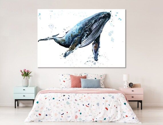 Humpback Whale Underwater Fauna Whale Canvas Wall Art Whale – Etsy For Newest Whale Wall Art (View 12 of 20)