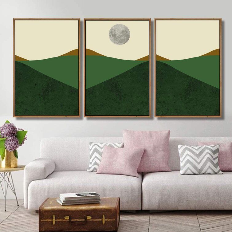 Idea4wall Minimalist Landscape With A Ballet Dancer – 3 Piece Floater Frame  Print On Canvas & Reviews | Wayfair In Current Minimalist Landscape Wall Art (View 8 of 20)