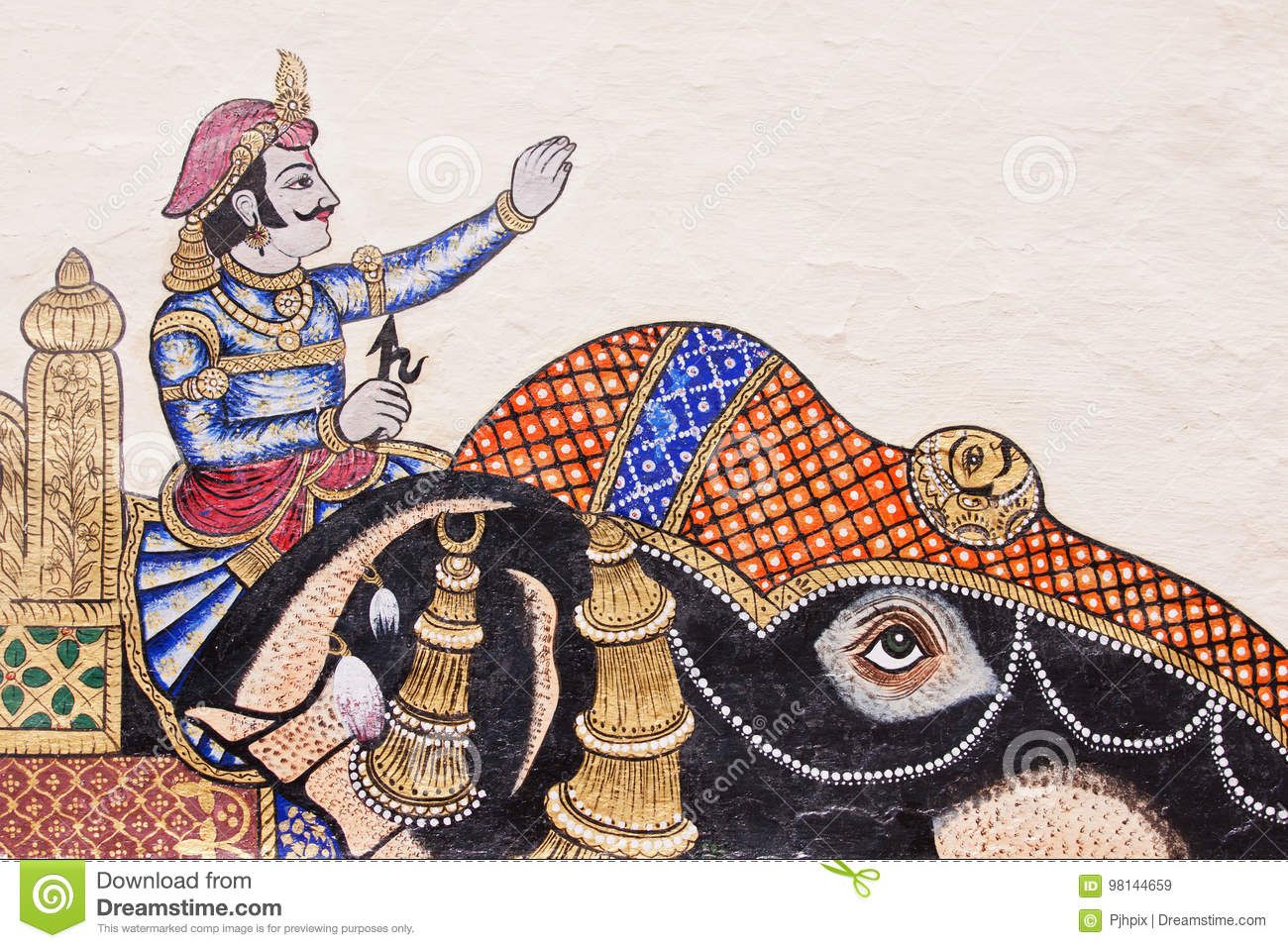 Indian Wall Art Detail Editorial Stock Image (View 14 of 20)