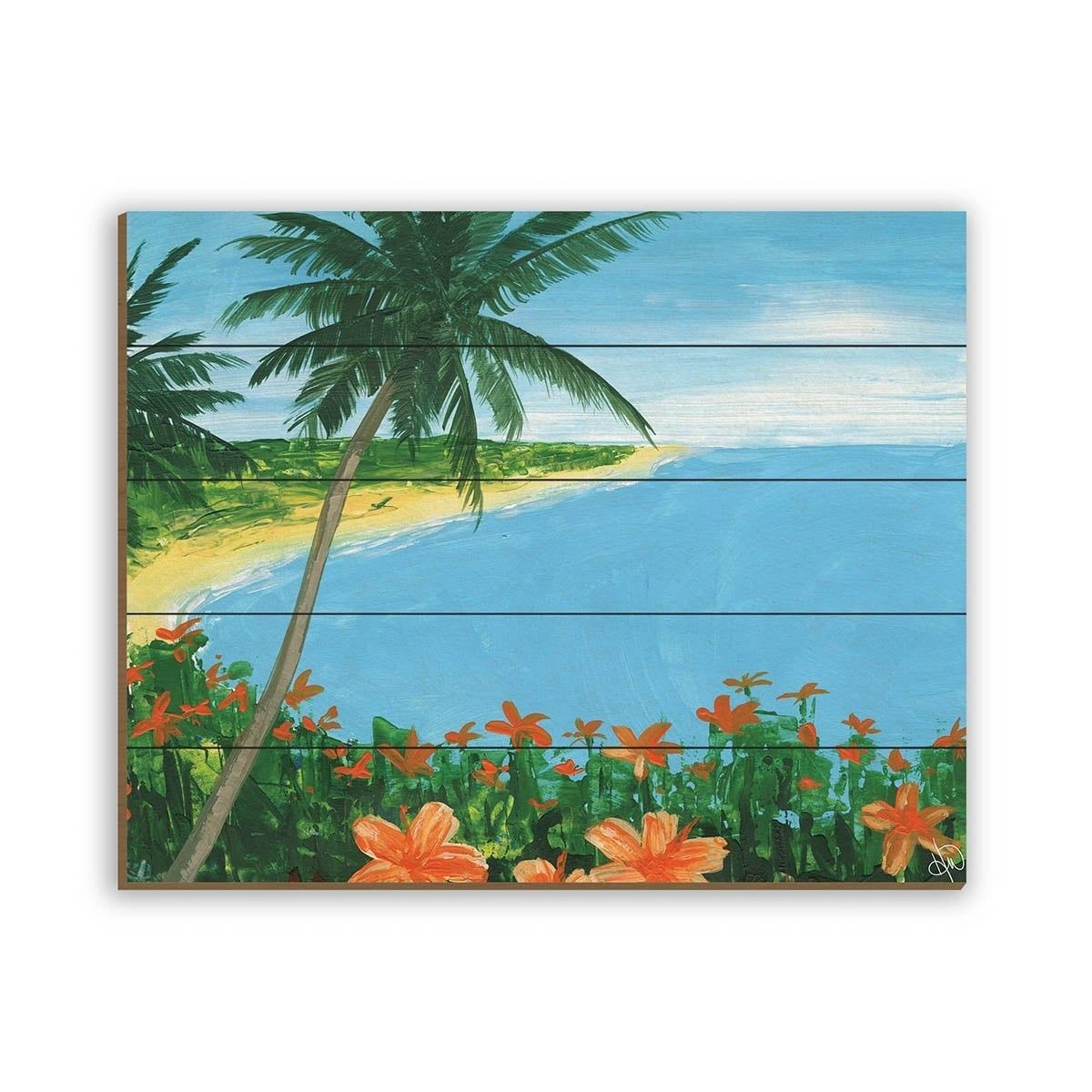 Kathy Ireland Oahu Island Tropical Paradise On Planked Wood Wall Art Print  – Overstock – 31014554 Throughout Best And Newest Tropical Paradise Wall Art (View 20 of 20)