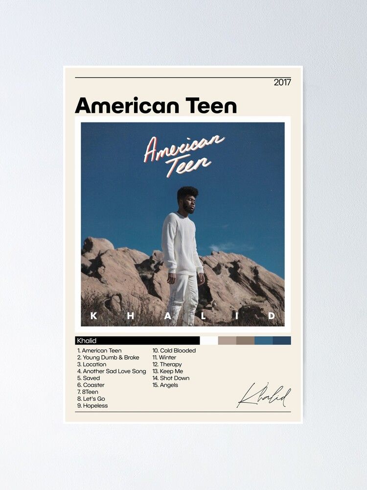 Khalid Posters | American Teen Poster | Khalid American Teen Tracklist |  Album Cover Poster | Poster Print Wall Art | Custom Poster " Poster For  Salesaliprintableco | Redbubble With Most Up To Date Poster Print Wall Art (Gallery 20 of 20)