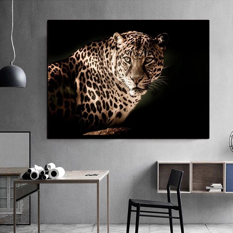 Leopard Pictures Posters Prints Cheetah Canvas Painting Wall Art Black And  White Animal For Living Room Home Decor Cuadros – Painting & Calligraphy –  Aliexpress In Latest Cheetah Wall Art (View 18 of 20)