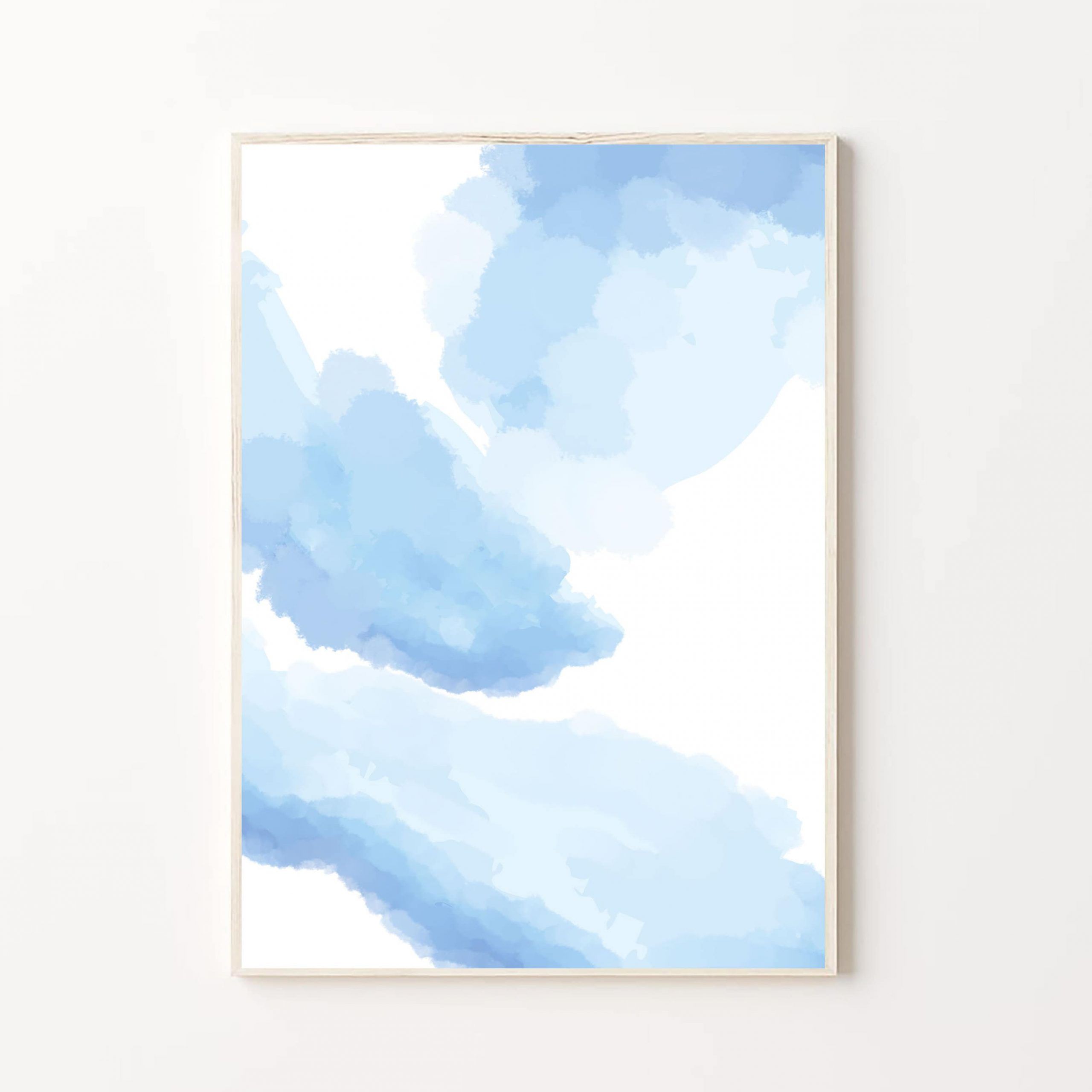 Light Blue Abstract Painting Print Calming Watercolour – Etsy Intended For Best And Newest Soft Blue Wall Art (View 16 of 20)