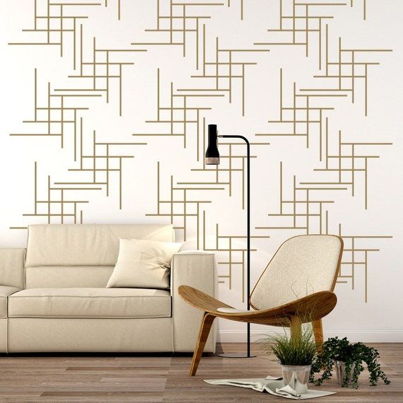 Line Wall Decal Line Wall Art Geometric Wall Art Mid – Etsy Italia Throughout Most Recent Lines Wall Art (View 5 of 20)